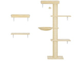 Beige 3-in-1 Cat Wall Shelves for Climbing & Sleeping 08448041