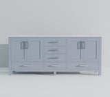 Dark Grey Double Bath Vanity 84 in. W x 22 in. D, with White Quartz Top B2731P258975