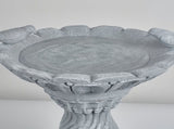16.54" Garden Bird Bath Statue, Magnesium Oxide Grey Pedestal Birdbath, Outdoor Bird Feeder Bowl W6572P574583