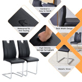 ZUN Black PU Dining Chair Set.Uniquely designed black dining chairs. PU material, paired with silver W2920P225019