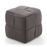 Square Ottoman Foot Stool Corduroy Vanity Chair Bench with Padded Woven Footrest for Entryway Living 37655302