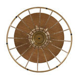 HOLLOW EDGE RETRO ART PINE SIDE TABLE, ANTIQUE GOLD NATURAL COLOR N770P281548A