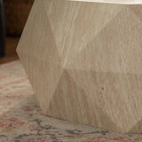 Modern Farmhouse Coffee Table Drum Coffee Table, American Natural Retro Style Coffee Table for W3081P254995