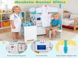 Wooden Kids Doctor Medical Station Playset, 93.9854.6199.06cm 27PCS Medical Tools with ECG Monitor 69181672