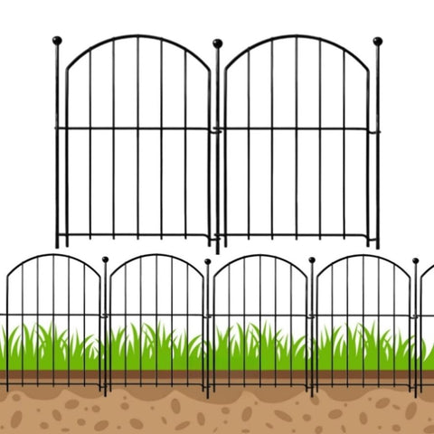 ZUN Decorative Garden Fence 10 Panels, 17 Rustproof Metal Wire Animal Barrier Fence 62922473