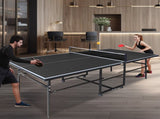 8.5*4. 3ft Black Mid-Size Table Tennis Table Foldable & Portable Ping Pong Table Set for Indoor W1408P478680