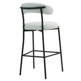 26'' Counter height bar stools Teddy fabric cover kitchen island counter bar stool with black powder W2215P196282