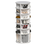 ZUN Rotating Shoe Rack Tower, 7-Tier Spinning Shoe Rack, Free Standing 360&deg; Revolving Shoe Organizer, W2699P222574