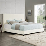 King Size White Boucle Upholstered Platform Bed B108P160257