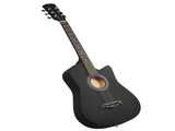 Matte Black 38-inch Acoustic Guitar with Picks, Strings, Capo, Case, Tuner, and Strap 64231991