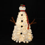 ZUN 4ft Pre-lit Christmas Tree with 100 Lights, Snowman-Shaped Artificial Christmas Tree, Xmas Tree with N710P181795K