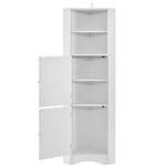 ZUN Tall Bathroom Corner Cabinet, Freestanding Storage Cabinet with Doors and Adjustable Shelves, MDF 55457419