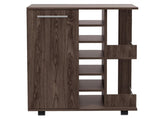 Bartlet 2-Shelf 6-Bottle Bar Cart with Division Dark Walnut B06280456