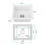 ZUN Quartz 18" L X 16" W Undermount Bar Sink With Grid And Strainer W1225P210522