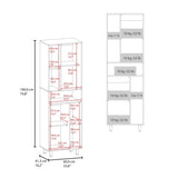 FM FURNITURE Buckshot Kitchen Pantry with Open Storage and 2 Doors, White B128P301403