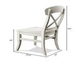 Harola Cross-back Dining Side Chairs in Set of 2, Smoky White Finish T2574P164579