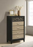 Selena Modern & Contemporary Chest Made with Wood in Black and Natural B009139130