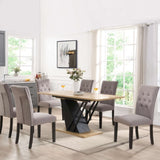 61.81 inch Extendable Dining Table, Modern Geometric Rectangular Table with Sturdy Metal W2317P251956