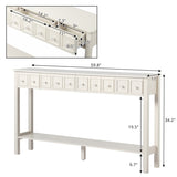 Long Console Table Entryway Table with Different Size Drawers and Bottom 79017046