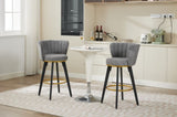 Countereight Bar Stools Set of 2, 360&deg Swivel Upholstered Barstools with Backs and Metal Legs, 26" W2725P252438