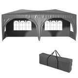 ZUN 10'x20' EZ Pop Up Canopy Outdoor Portable Party Folding Tent with 6 Removable Sidewalls Carry Bag W1212P146439