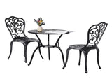 3 PCS Outdoor Bistro Set, All-Weather Cast Aluminum Butterfly Bistro Table and Chairs Set of 2, 37225764