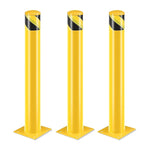 ZUN Safety Bollard Post, 48 Inch Height Steel Bollards, 4.5 Inch Diameter Parking Bollard, Yellow Powder 96208490