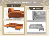 U-Shaped Convertible Sectional Sofa with 2 Chaise Lounges, 4-Seater Modular Couch with Removable & 78335151