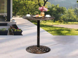 Outdoor Bistro Pub Table, Round Patio Bar Height Cocktail Table, Antique Bronze 07814241