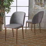 ZUN Mid-Century Dining Chair Fabric Upholstered Chair , Light Gray 60808.00