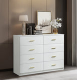 ZUN Modern White 8-Drawer Dresser for Bedroom - Ample Storage Wide Chest of Drawers, Sturdy & Safe W1785P201163