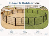 Metal Dog Playpen, 24 inch Height 8 Panels Pet Fence, Foldable Dog Pen for Indoor Outdoor 52187885