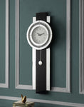 ZUN ACME Noralie WALL CLOCK Black, Mirrored & Faux Diamonds AC00424