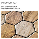 48 Pcs Hexagon Peel And Stick Backsplash Tile, Stick On Backsplash For Kitchen And Bathroom, Wood 45549744
