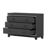 ZUN Elegant Dresser with Metal Handle and Sparkling Shiny Decoration, Storage Cabinet with 6 Drawers for WF531201AAB