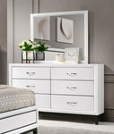 ZUN Modern Contemporary White Finish Storage Dresser of 6x Drawers 1pc Wooden Bedroom Furniture B011P235881