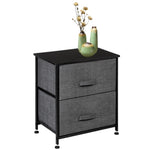 ZUN 2 Drawers -Night Stand, End Table Storage Tower - Sturdy Steel Frame, Wood Top, Easy Pull Fabric 89761690