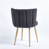 Modern GRAY dining chair with iron tube wood color legs, shorthair cushions and W23461122