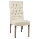 Oatmeal and Vineyard Oak Tufted Back Parson Chairs B062P145604
