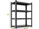 4 Layer Garage Storage Rack, Heavy-Duty Shelving, Adjustable Metal Dividers, 35.43"W * 17.71"D * 39693340