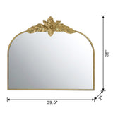 ZUN 39.5" x 35" Gold Arched Mirror with Metal Frame, Wall- Mounted Mirror for Living Room Bedrrom W2078135192