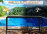 55" Outdoor Bar Table with Adjustable Feet, Rectangle Narrow Counter Height Table, 50542230