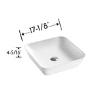 DAX Ceramic Square Bathroom Vessel Basin White Glossy B2702P227021
