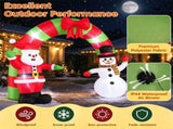 10 FT Christmas Inflatable Archway with Santa & Snowman, Built-in LED Lighted Blow Up Arch for Yard 36327169