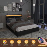 King Bed Frame, Storage Headboard with Charging Station, Solid and Stable, Noise Free, No Box Spring W2129P272215