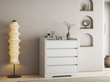 4 Drawer Dresser, Chest of Drawers Without Handle, White Dresser for Bedroom 100% Waterproof, Modern W132166400