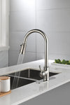 ZUN Single Handle High Arc Pull Out Kitchen Faucet,Single Level Stainless Steel Kitchen Sink Faucets TH9013NS-8