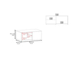 Coffee Table, 2 Shelves, White / Natural Oak B097P262372