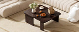 U-Can Modern Minimalist Coffee Table Set, Rectangle Coffee Table with Splicing Design, N724P232174P