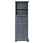 ZUN Bathroom Storage Cabinet, Tall Storage Cabinet with Two Drawers, Open Storage, Adjustable Shelf, 83812577